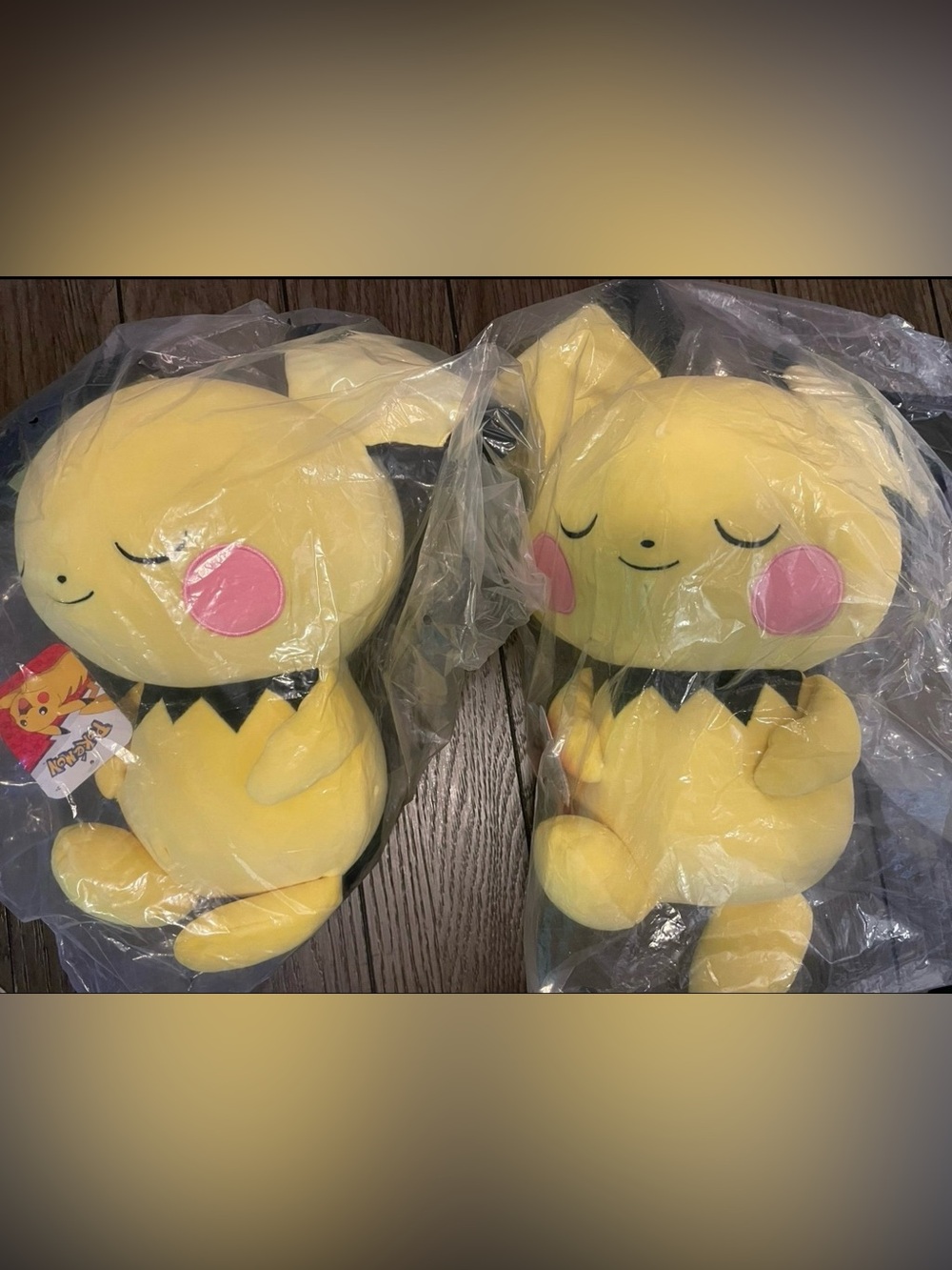 Two Pokemon Pichu Sleeping Plush - 18-Inch Premium Plush in Sleeping Pose